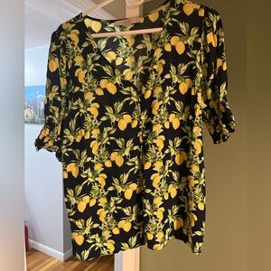 LOFT Lemon shirt- Med